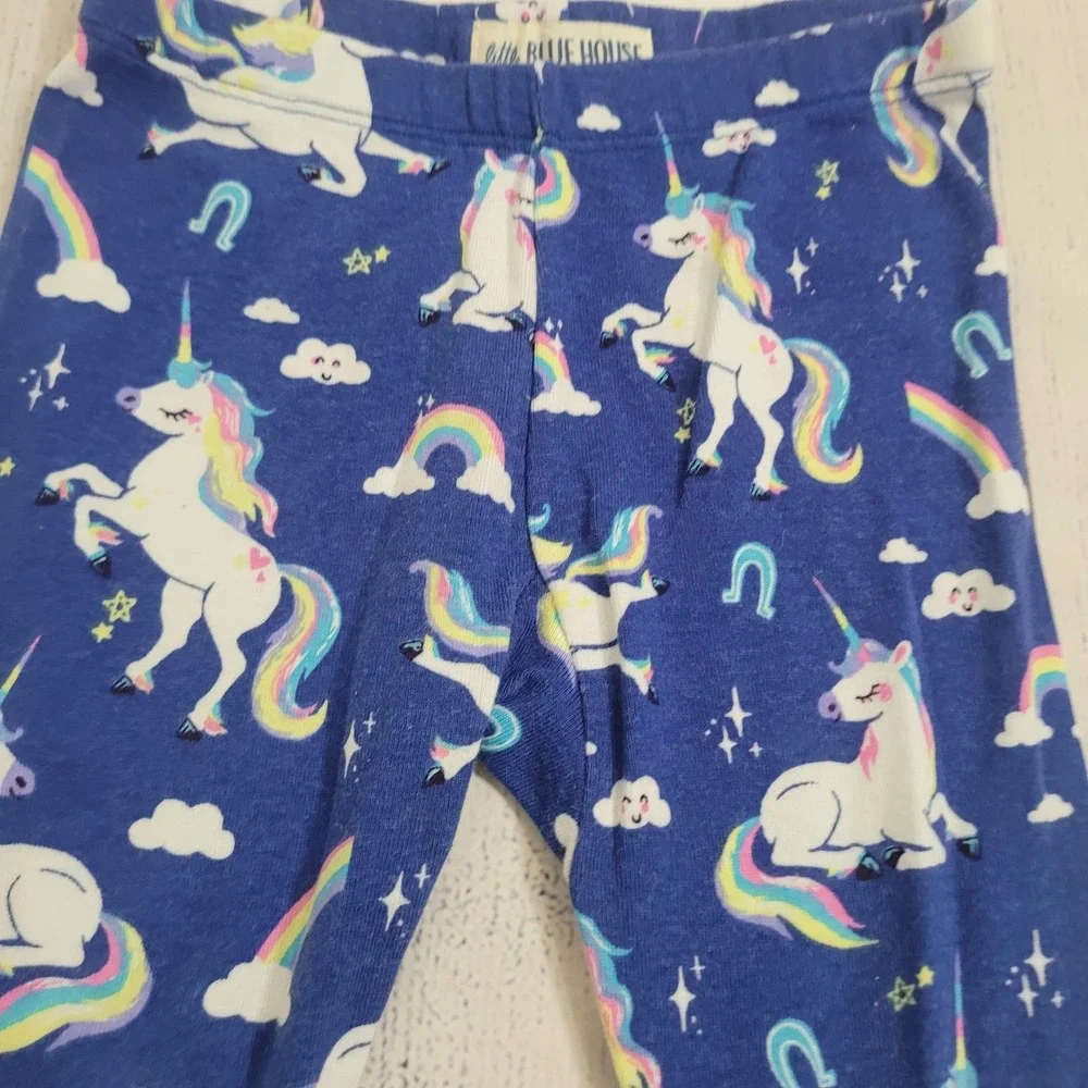 Little Blue House‎ 4 Pajama Set Girls Pink Sequin Unicorn Striped Rainbow Blue